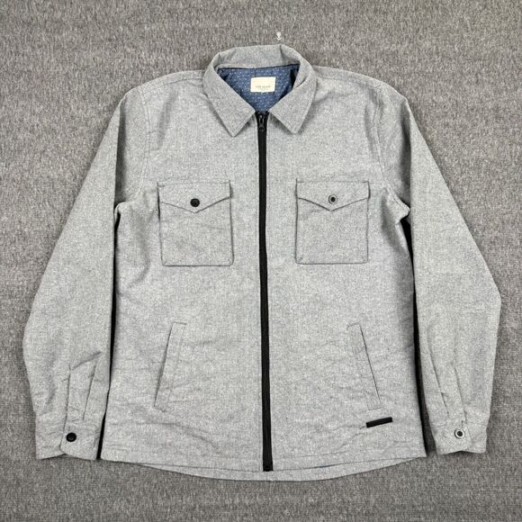 Civil Society M‎ Full Zip Shirt Jacket Men's Medium Gray Casual Preppy Shacket - Picture 1 of 7